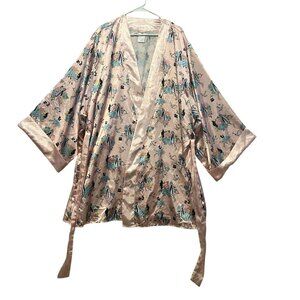 Disney Princess Women’s Robe Pink Satin Sleepwear Size 2XL Kimono NWOT